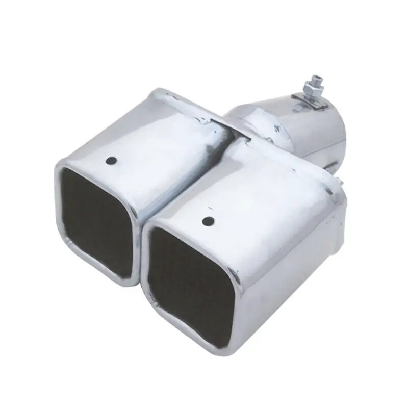 A57E-الفولاذ المقاوم للصدأ سيارة أنبوب مزدوج الخمارات أنبوب العادم الديكور منفذ الذيل الحلق لميتسوبيشي أوتلاندر 2WD 2013-2018