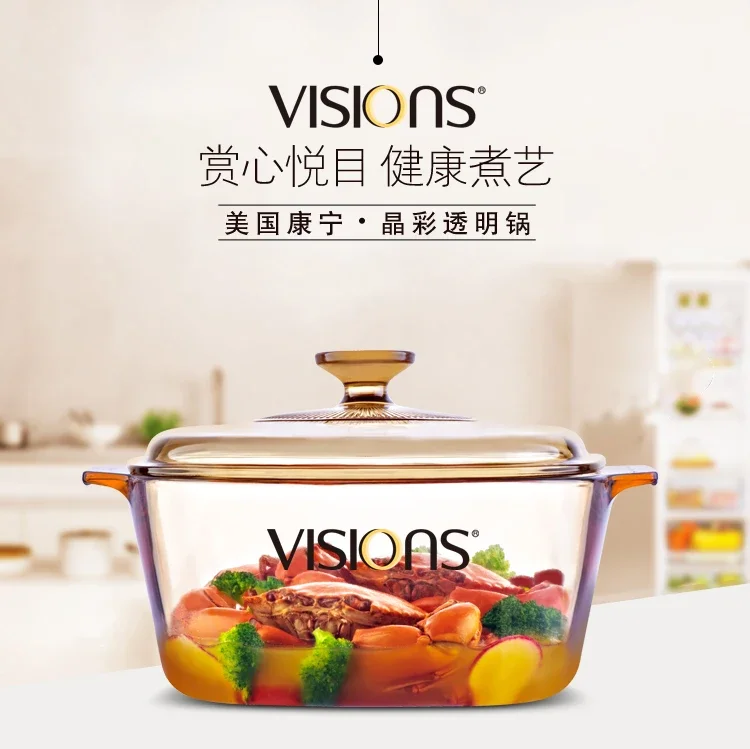 High Borosilicate Glass Cooking Pot Clear High-Temperature Resistant Ideal for Open Flame Use