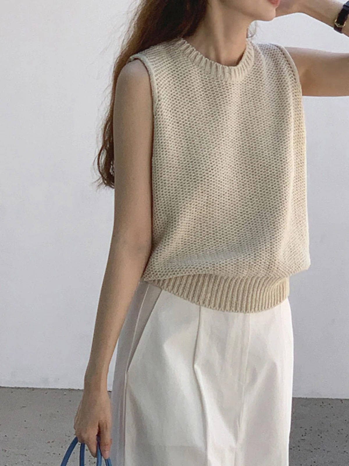 

Шикарный летний новый вязаный жилет в стиле ретро, женский дизайн, тонкий черный топ, качественный модный маленький ence