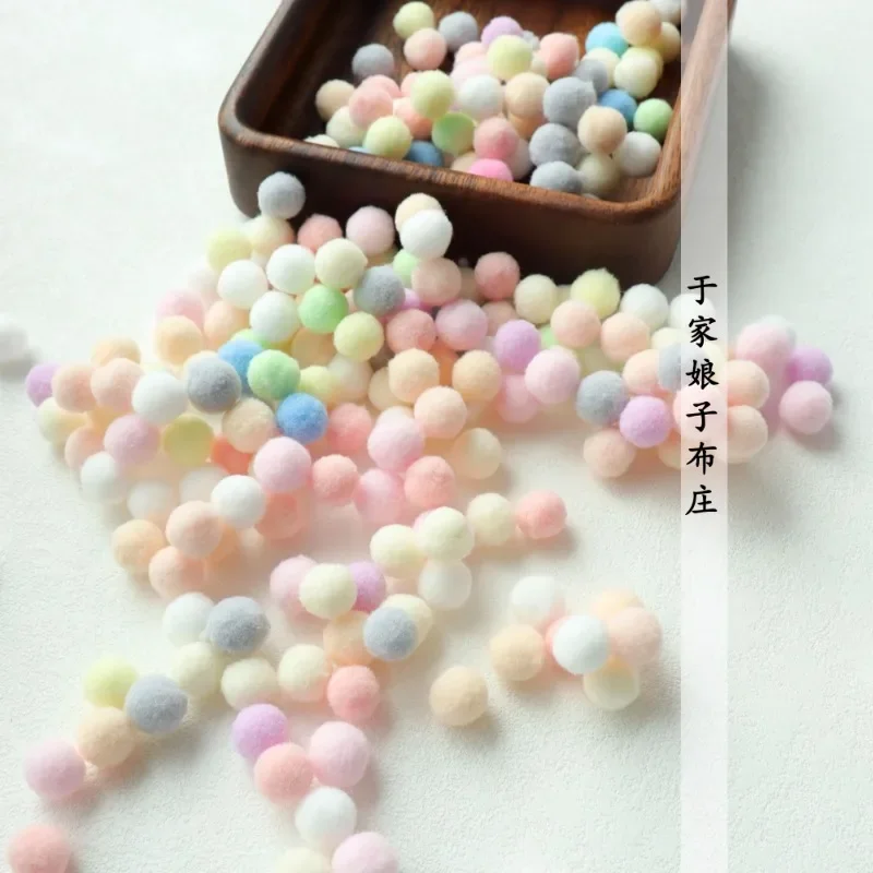 100 pieces Macaron Plush Ball for Decoration, Candy Color, Fur Ball, Small Ball, Handmade, DIY Accessories, Diameter 1.5cm