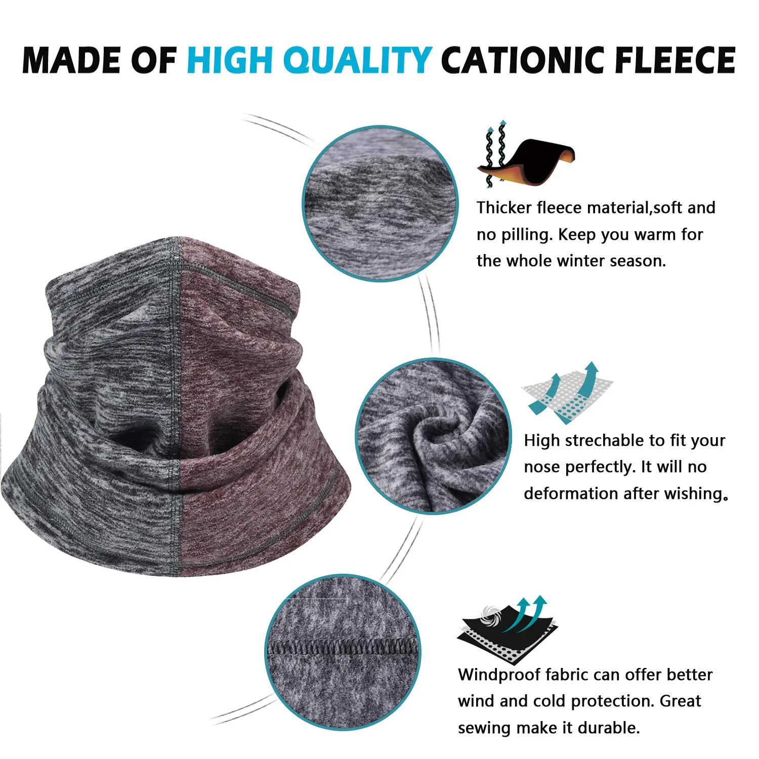 الشتاء الرقبة الجراب دفئا للرجال النساء يندبروف غطاء الوجه الصوف قناع الوجه وشاح للرياضات الطقس البارد