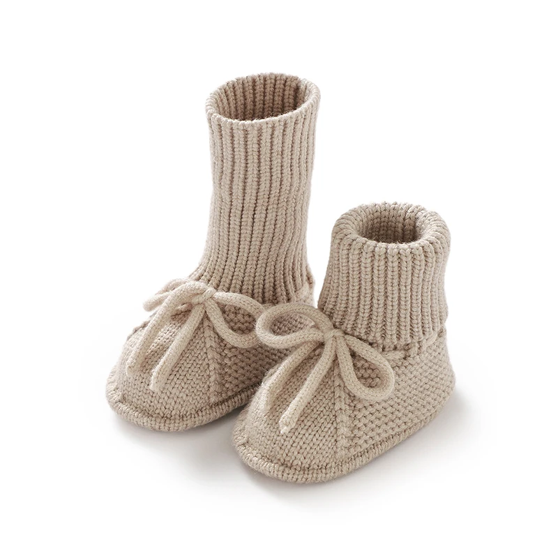 Fashion Infant Baby Boy Socks Shoes Pure Color Anti Slip Knit Newborn Girls Floor First Walkers Casual Outdoor Children Booties