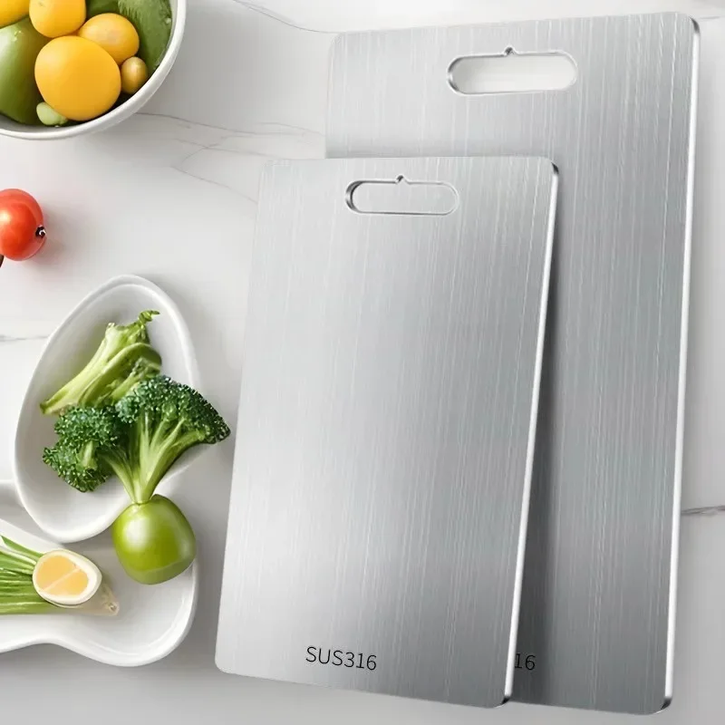 

316Stainless Steel Cutting Board Mildew-proof Vegetable Meat Chopping Board Thickened Kneading Dough Mat Kitchen Accessories