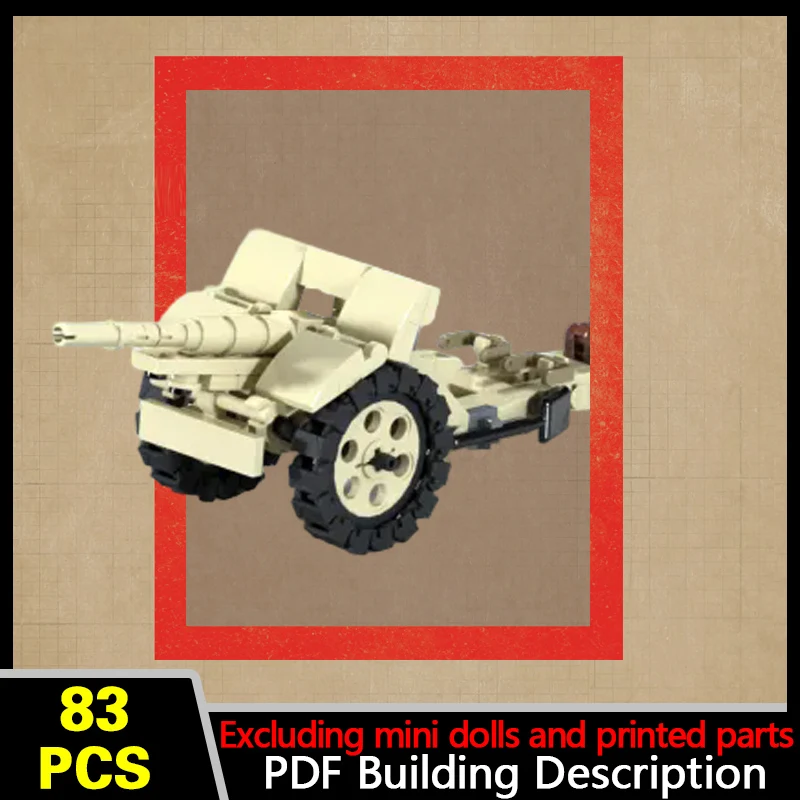 Italian Artillery Cannon Model MOC Building Bricks War Equipment Modular Technology Gifts Holiday Assemble Children Toys Suit