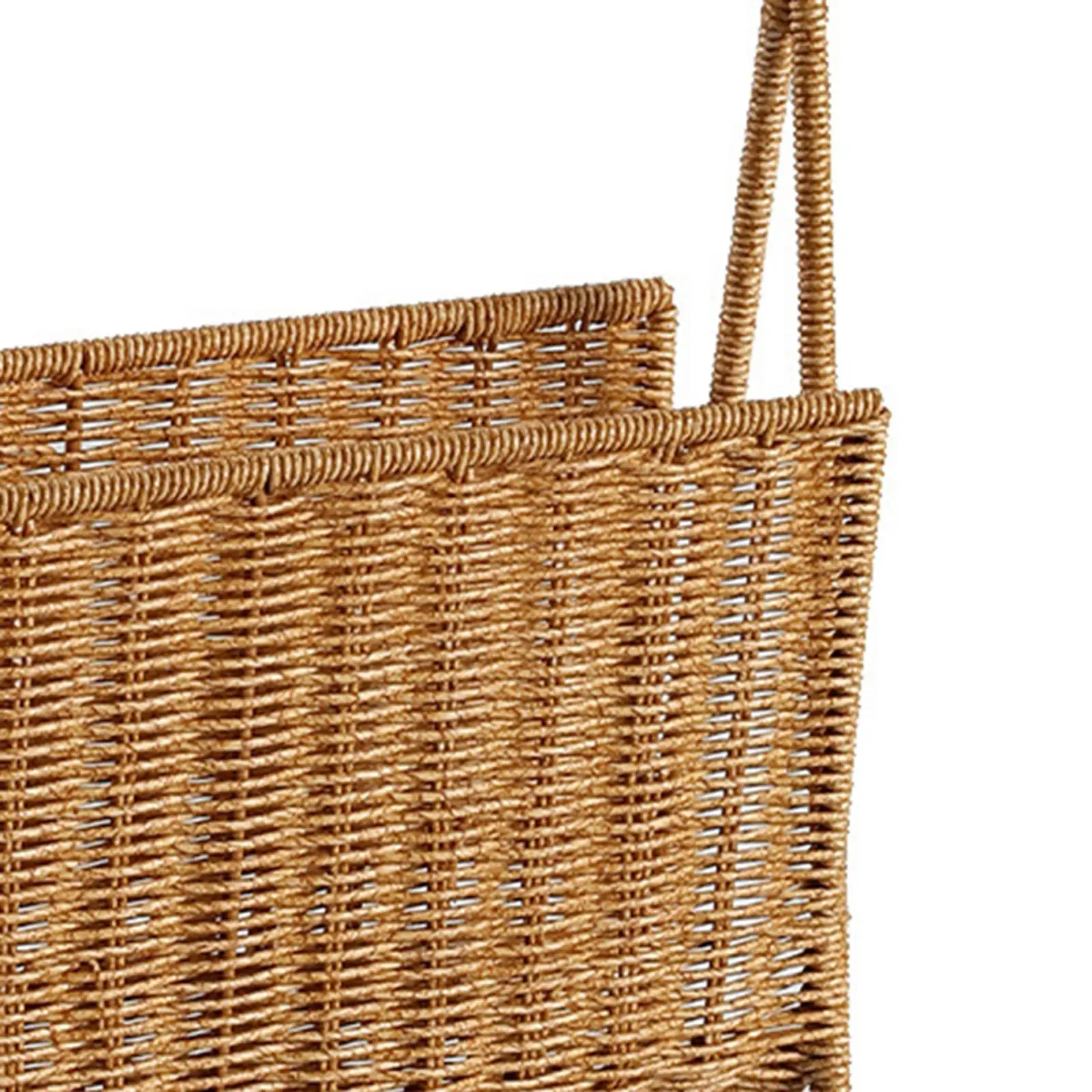 Magazine Rack Display Stand Books Storage Woven Basket Practical Standing Shelf, Newspapers Holder for Coffee Shop,Home Decor