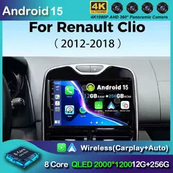 Android 15 For Renault Clio 4 BH98 KH98 2012 -2016 2K QLED Android Car Radio Multimedia Video Player GPS AI Voice CarPlay Stereo