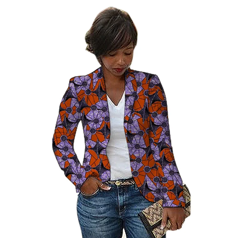 Shawl Collar Women\'s Suit Jackets Colorful Wax Print Female Dashiki Blazers African Wedding Party Garment Customized