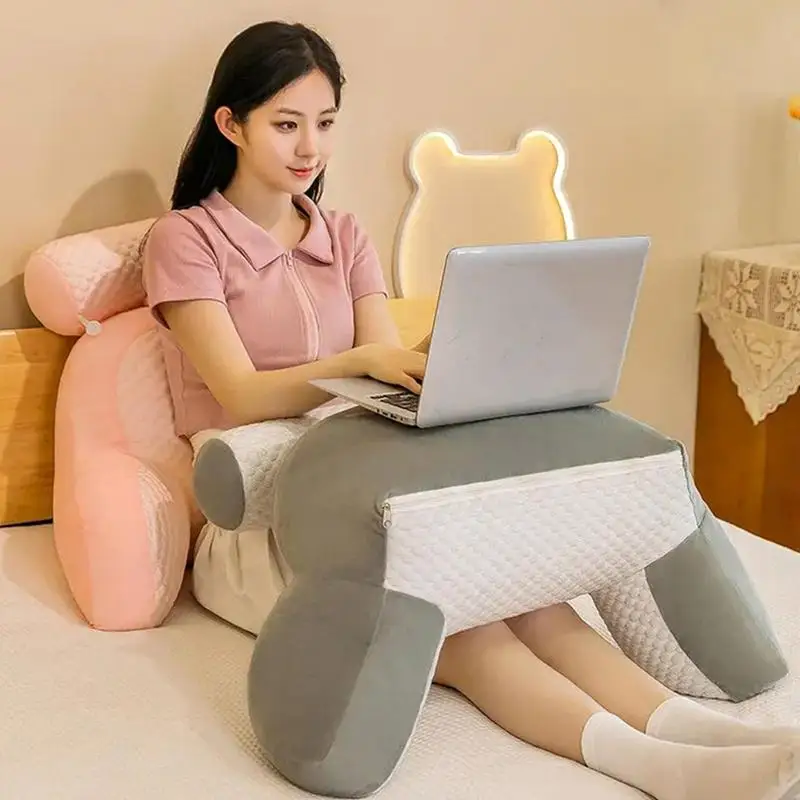 Soft Lumbar Support Pillow Ice Silk Reading Bedside Pillows Multifunctional Sofa Cushion For Playing Games Relaxing Watching TV