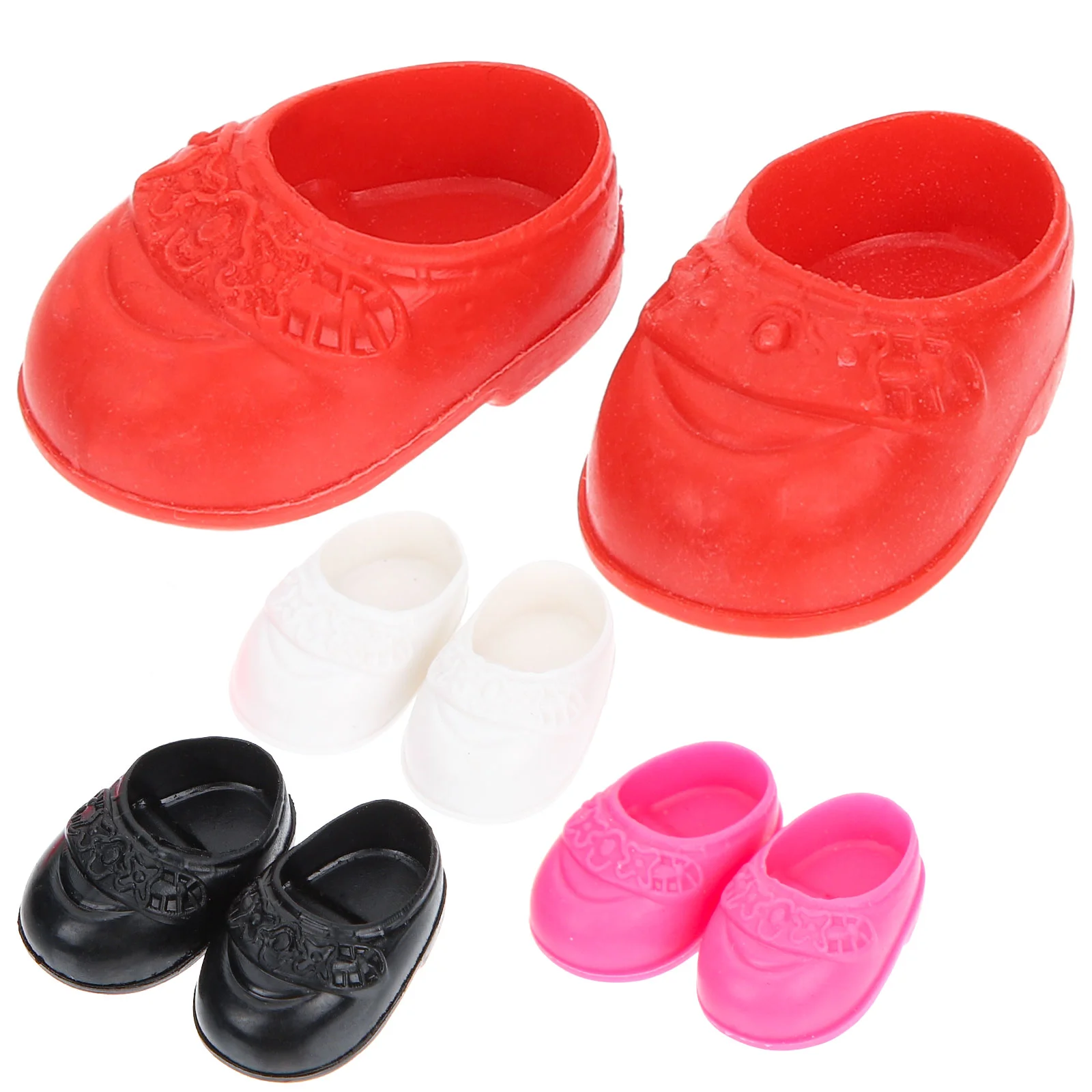 4 Pairs Flat Shoes Exquisite Mini Ornaments Baby Dolls Toy Making Accessories Girls Toys Decor Adornment