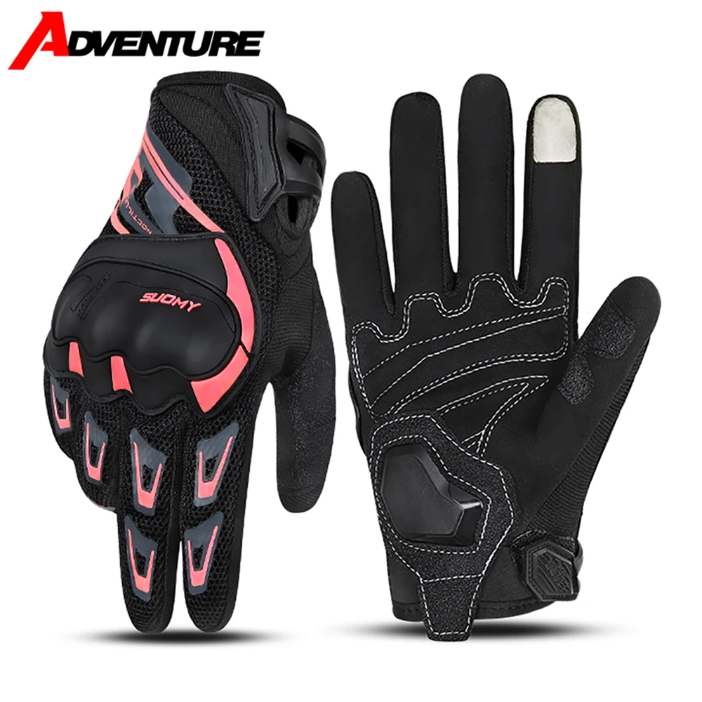 

Motorcycle Summer Riding Gloves For Women Anti Fall Anti Slip Breathable Gloves Scratch Resistant Touch Screen Full Finger Glove