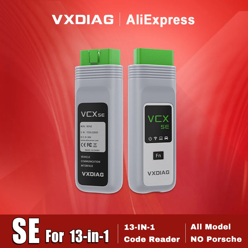 

VXDIAG SE 13-in-1 All Model Car OBD2 Code Reader Car Diagnostic Tool Active Test for JLR SDD For Benz For GW For VW For AUDI