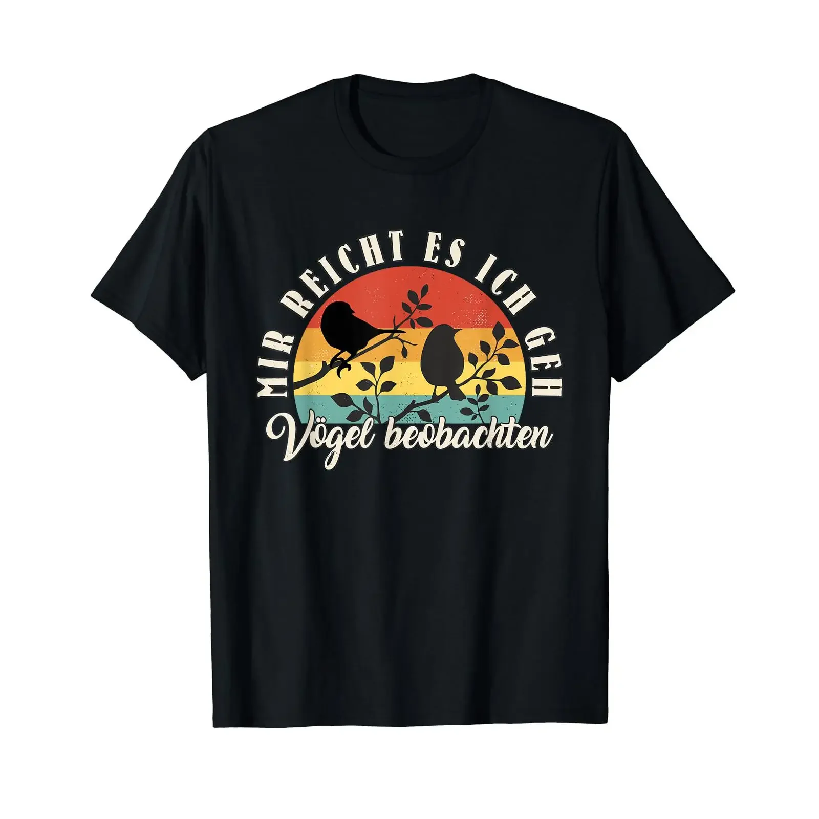 T shirt with German text Mir Reicht Es Ich Geh Vogelkundler Language black vintage Washed Unisex Top For Everyday Wear Stylish