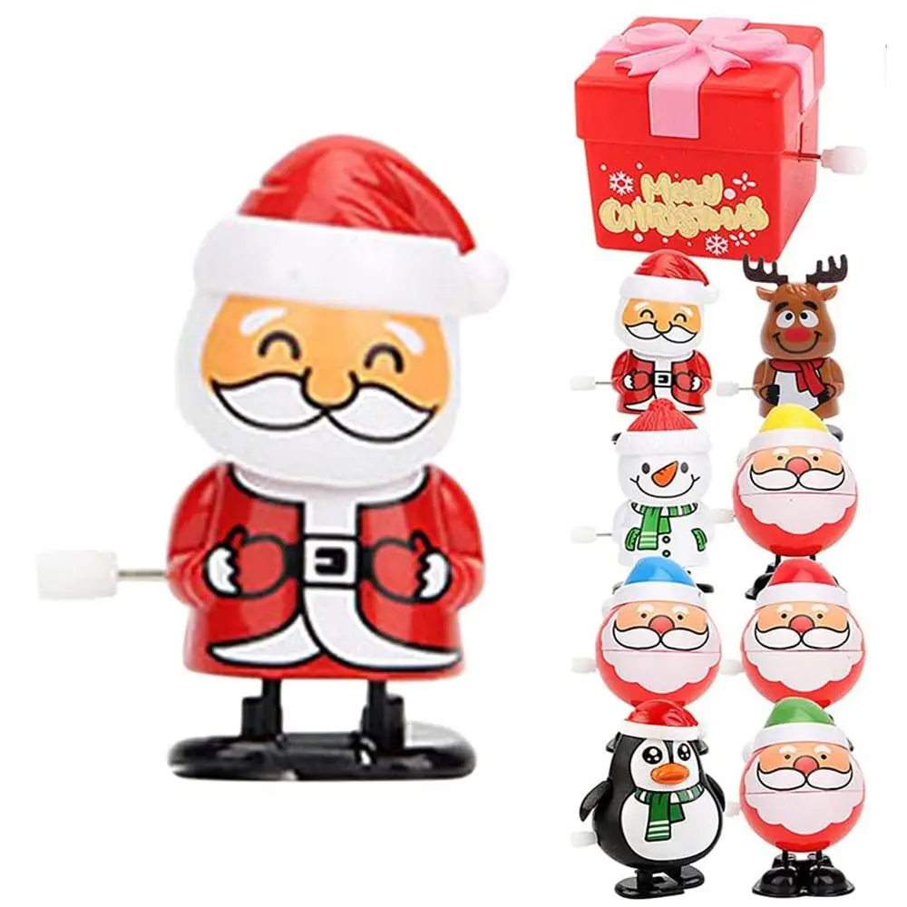 Feestartikelen Clockwork Bounce Toy Penguin Christmas Wind Up Toys Rendier Assortiment voor kinderen Jongens Meisjes Kerstman