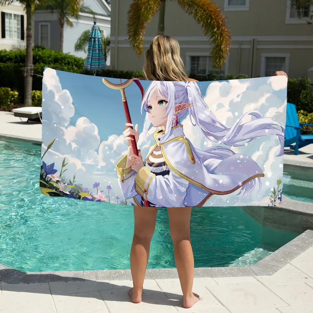 

Frieren Beyond Journey's End Pool Beach Towel Portable Quick Fast Dry Sand Outdoor Travel Swim Blanket Thin Mat Bath Towel