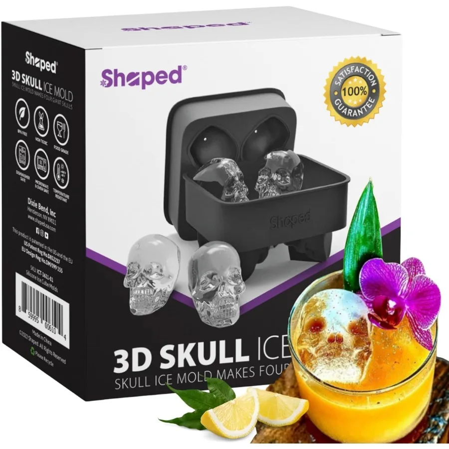 

IceMolds 3D Large Skull Ice Cube Mold Tray Round Whiskey Ice Mold with Lid for Whiskey Drinkers Bartenders Gt Exchanges Home Ba