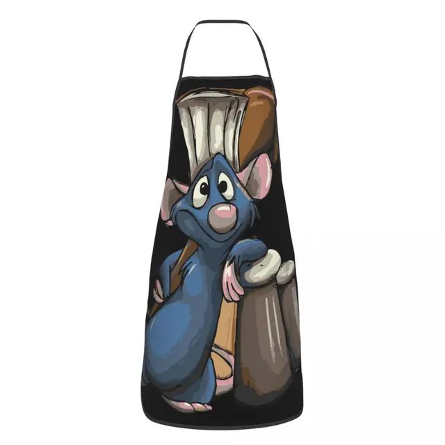 Fartuch Cartoon Remy Ratatouille Odporne na towary Regulowane fartuchy do grillowania dla mężczyzn i kobiet Szef kuchni
