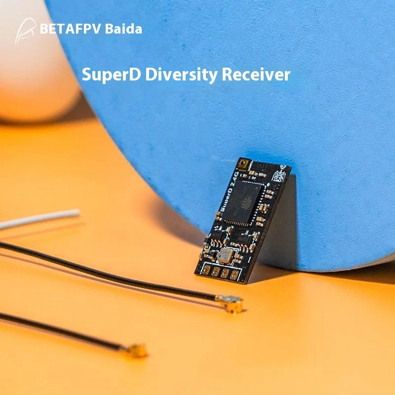 1PCS BETAFPV SuperD ELRS 2.4G/868/915MHz ตัวรับสัญญาณความหลากหลาย ExprssLRS RX 2T เสาอากาศสําหรับ RC FPV Long Range Freestyle Drone