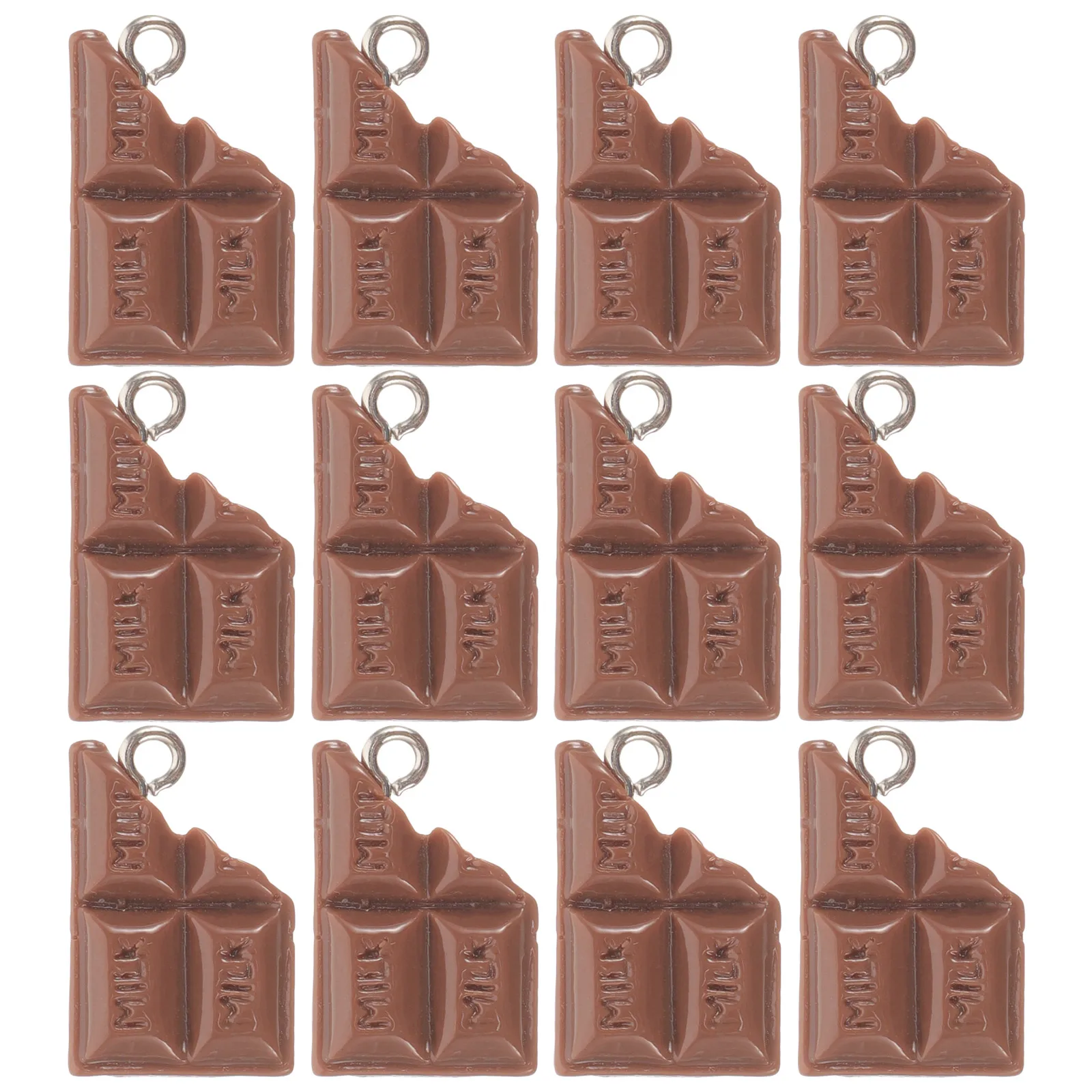

20pcs Chocolate Pendant Keychain DIY Food Charms for Jewelry Making Realistic Vintage Accessories Lightweight Gifts