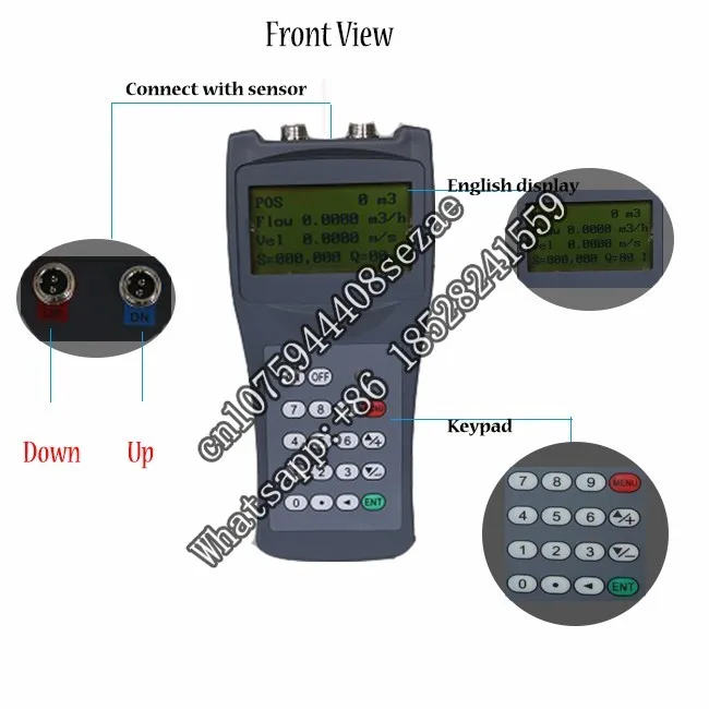 

Portable Digital Ultrasonic Flow Meter Built-in Rechargeable Battery 4-20mA Output Inspection flow meter