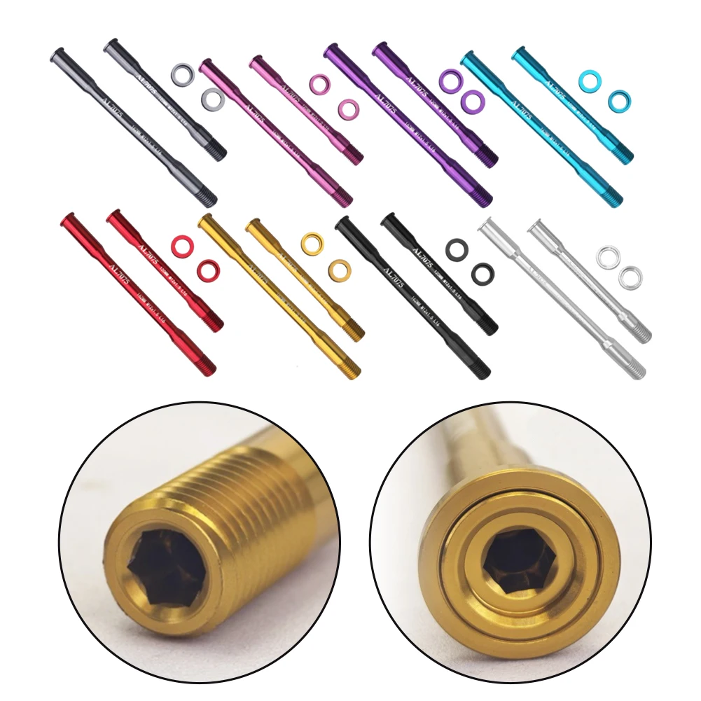 

1pair Double-headed Dismantling Rod Road Bikes 12mm Detachable Through-axle Wear-Resistant Stainless Steel Washers Alloy