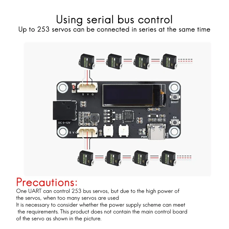 Waveshare SC15 Servo 17Kg.Cm High Torque Programmable Serial Bus Servo High-Precision Metal Gear 180° Rotation Angle Servo