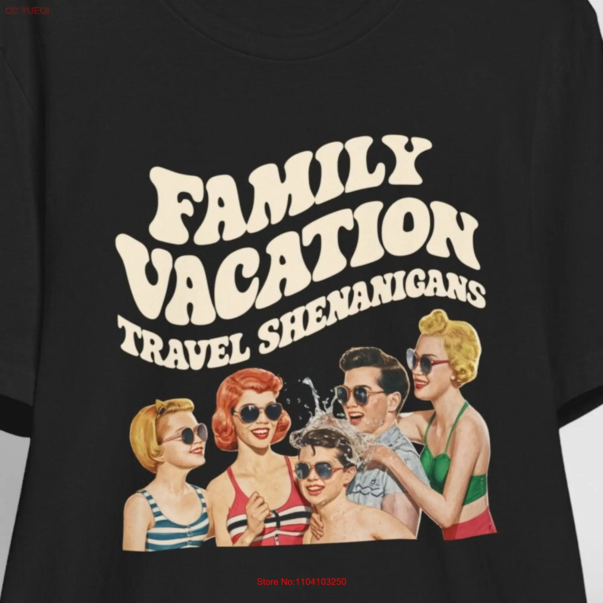 Family Vacation Beach Retro Vintage Travel Shenanigans Humorous Collage Sunglasses Swimsuits Leisure Activity Summer