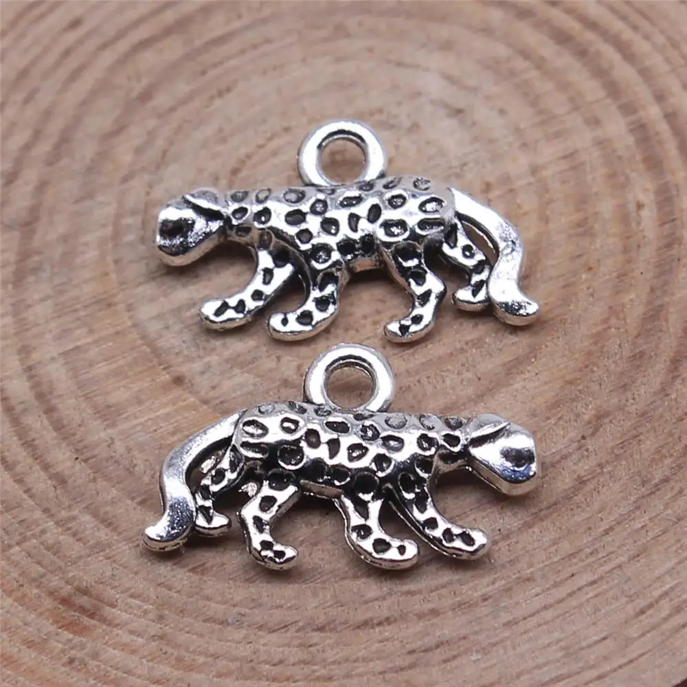 40pcs 18x11mm Antique Silver Plated Leopard Charms Pendant For Jewelry Making DIY Jewelry Findings Jewelry Components