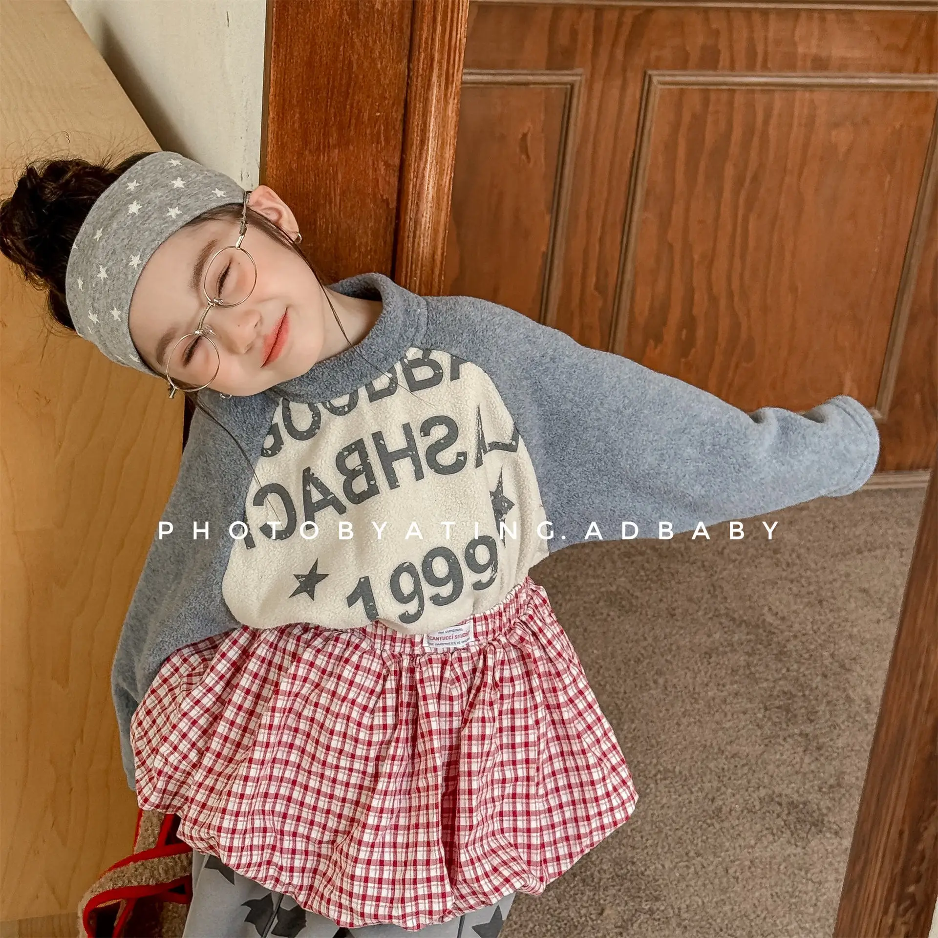 

2025 Winter New Children Fleece Sweatshirt Plus Velvet Thick Boys Girls Letter Print Shirts Baby Casual Pullover Kids Warm Tops