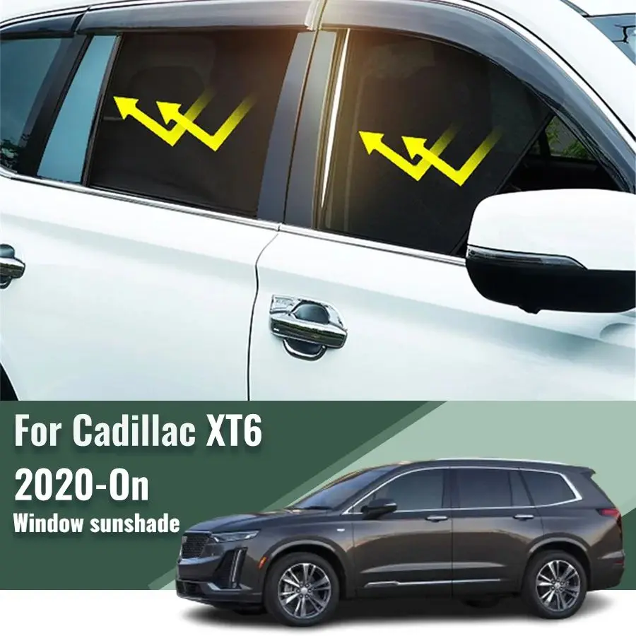 For Cadillac XT6 2020 2021 2022 2023 2024 Front Windshield Frame Curtain Magnetic Car Sunshade Shield Rear Side Window Sun Shade