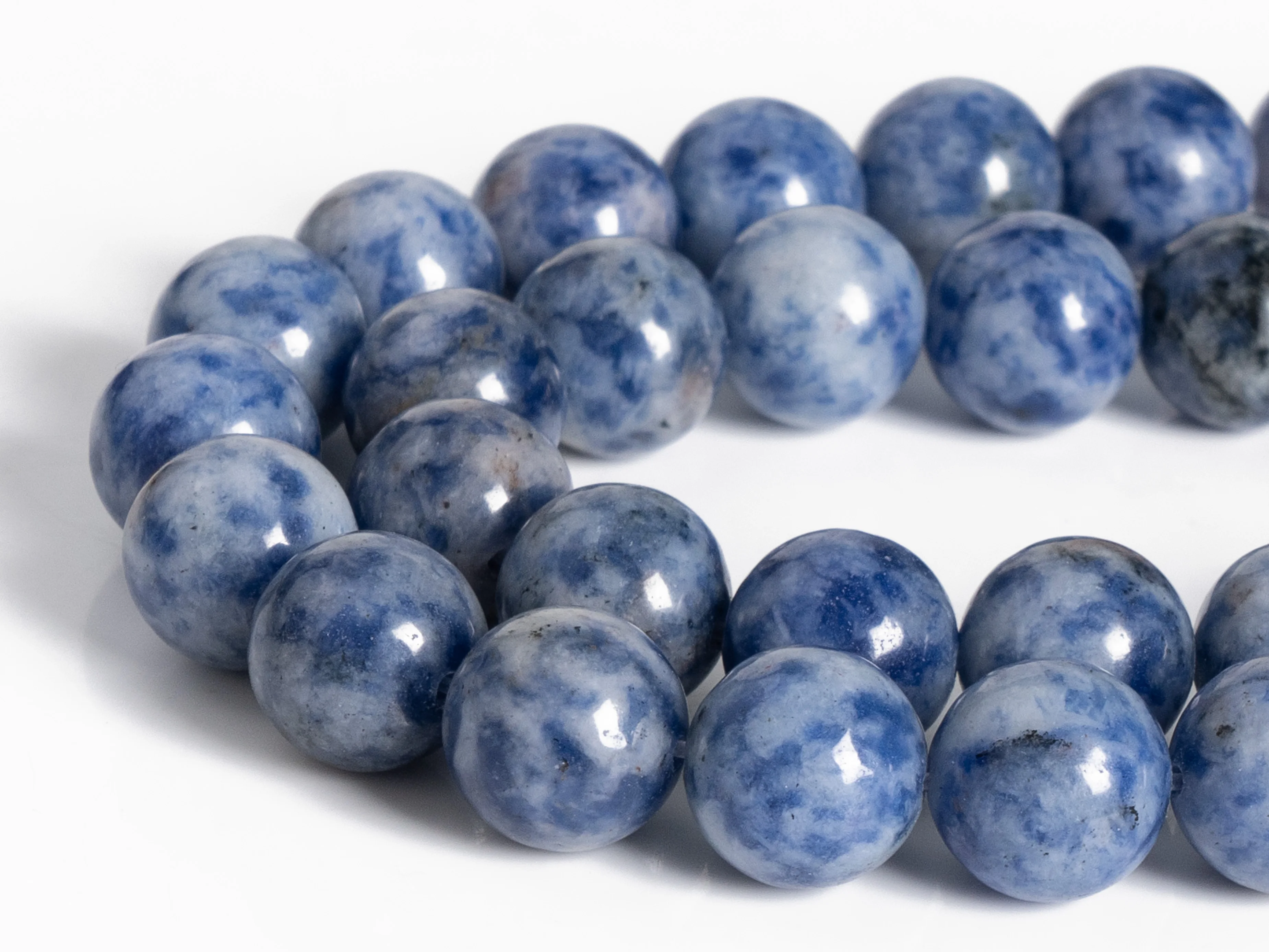 Blue & White Jasper Beads AAA Grade Genuine Natural Gemstone Full Strand Round Beads 4/6/8/10 MM for Jewelry Making Accessories