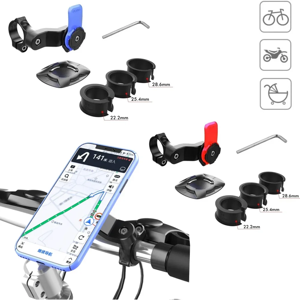 

Motorcycle Bike Phone Holder Stand Bicycle Phone Bracket Vibration Damper Bike Holder 360 Rotatable Navigation Security Support