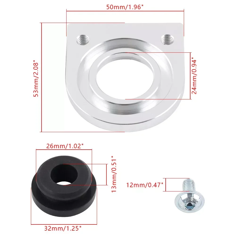 Aluminum Radiator Lower Bracket Relocator + Low Profile Bushings Silver Pair For Honda Upgrade Diy Accessories