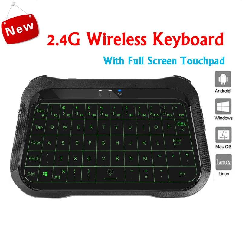 

2.4G Wireless Keyboard RGB Gaming Keyboard with Touchpad Rechargeable Mini Keyboards Supporting Multi-touch Function For Laptop