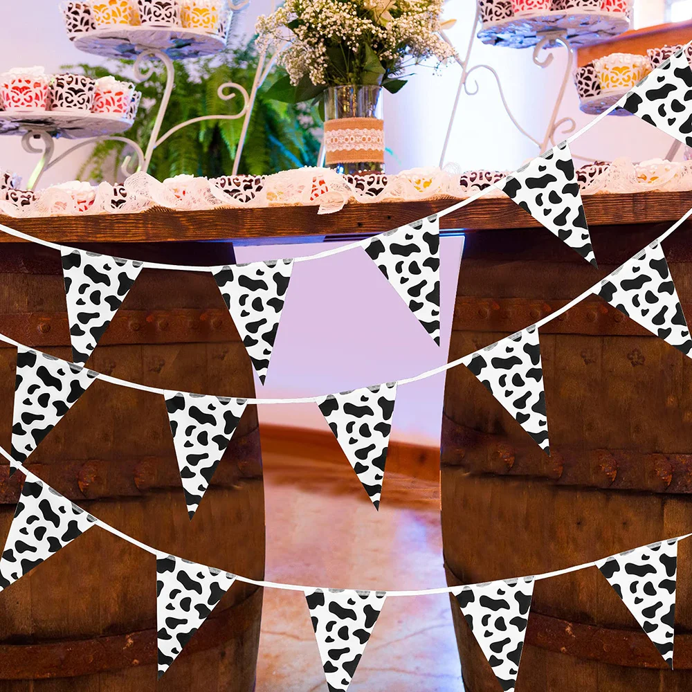 8 متر بقرة طباعة راية راية عطلة استحمام الطفل الحيوان البقرة طباعة راية راية رعاة البقر الغربية موضوع حفلة عيد ميلاد الديكور #2