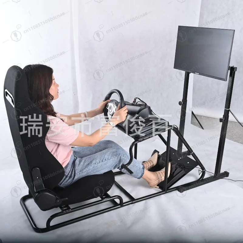 Adjustable Gaming Seat Black Red Racing Simulator Chair for PC Sim Racing Cockpit