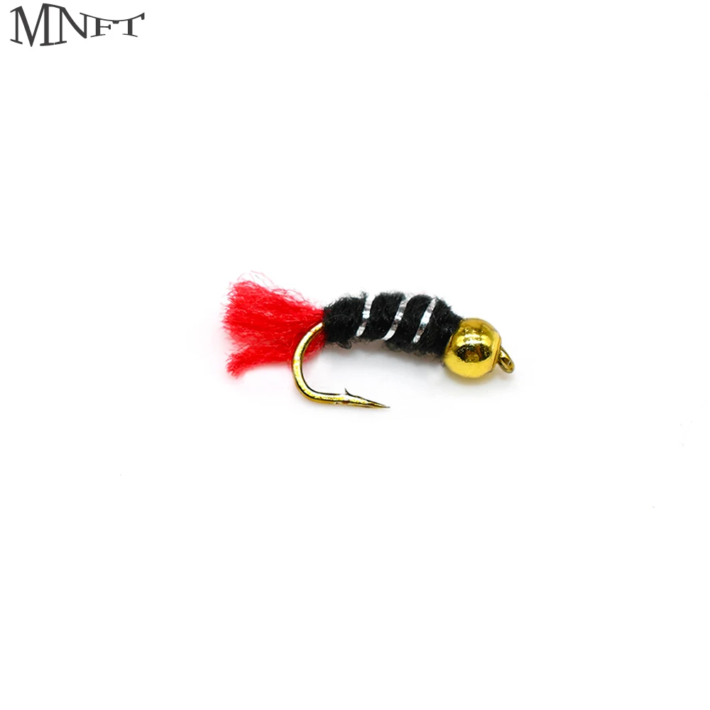 MNFT 10PCS Red Tail Golden Bead Head Buzzer Nymph Fly for Trout Fishing Lures  Dry Fly Fishing Trout Flies