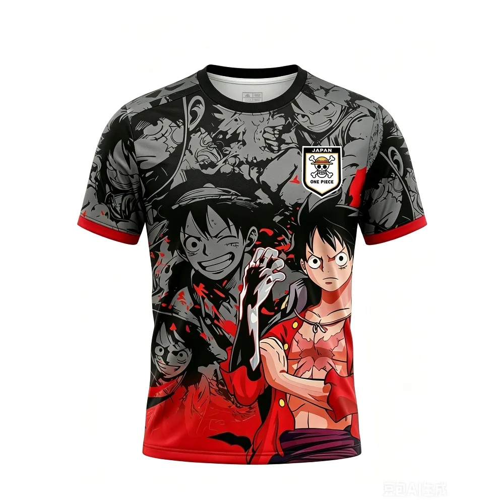 One Piece Luffy Zoro Japanese Anime Men Football Sports Jersey Cosplay Loose T-Shirt Adult Breathable Quick-Drying Sport 3d Top