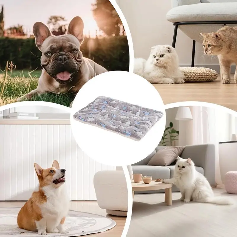 Fall/Winter Pet Sleeping Pad Soft Dog Bed Mats flannel PP cotton Pet Sleeping Bed Mats for Dogs Cute Pet Pad Warm Accessories