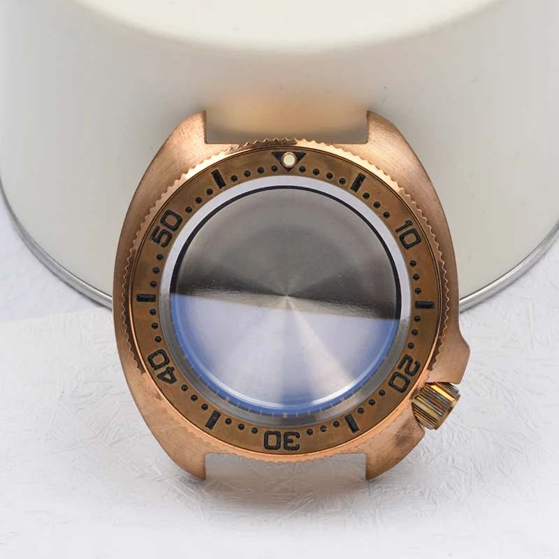 6105 Abalone Bronze Watch case C3 Luminous Sapphire glass Dive watch case fit Seiko for NH35/NH36 Automatic Movement Watch mod