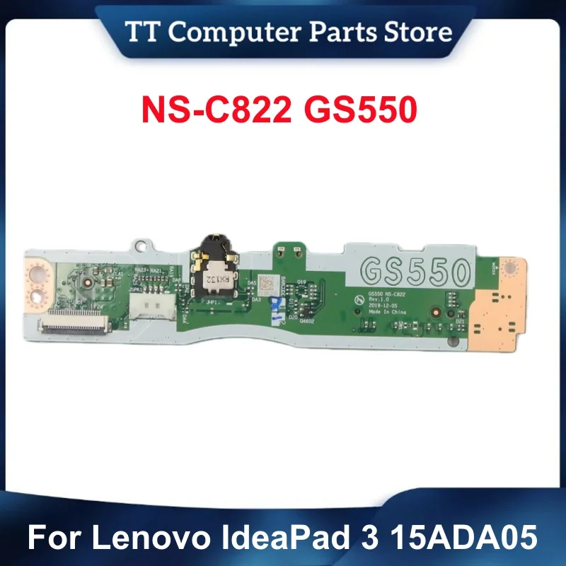 TT NS-C822 GS550 Original para Lenovo IdeaPad 3 15ADA05, Placa de Botones para Laptop con Lector de Tarjetas SD y Audio, NBX0001SA10 5C50S25048