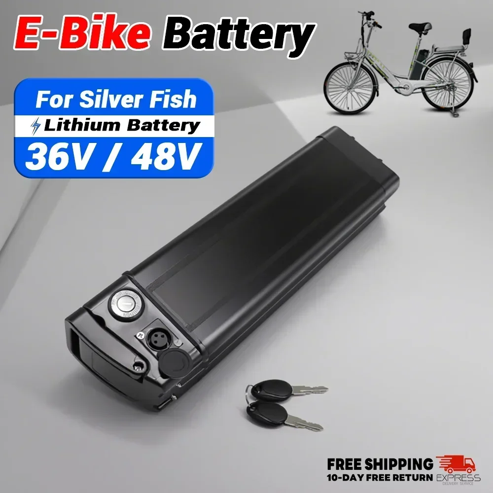 18650 48V Li-ion Battery for Silver Fish - 15AH/20AH, 800W/1000W, Fits BURCHDA R8S Pro, JINGHMA R8 Pro+ + 54.6V 2A Charger