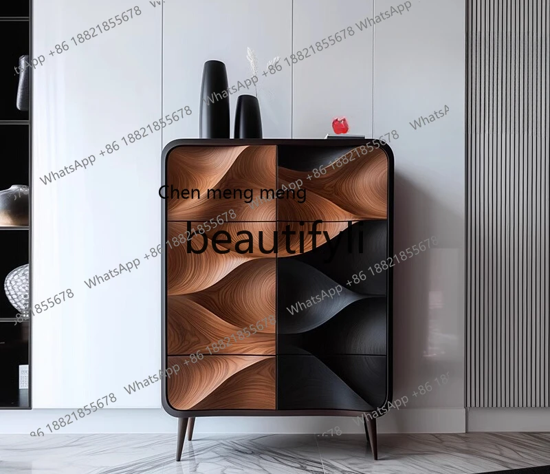 خزانة صدر من خشب الجوز الإيطالي وصلت حديثًا، وخزانة تخزين، وخزانة جانبية من الخشب الصلب مقابل الحائط #2