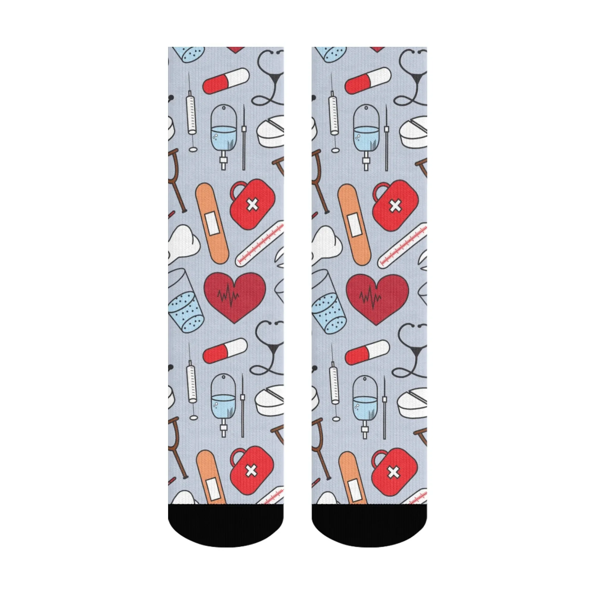 漫画医師看護師治療ツールプリントノベルティソックス原宿かわいい面白い靴下肌に優しいソフト快適な靴下ギフト