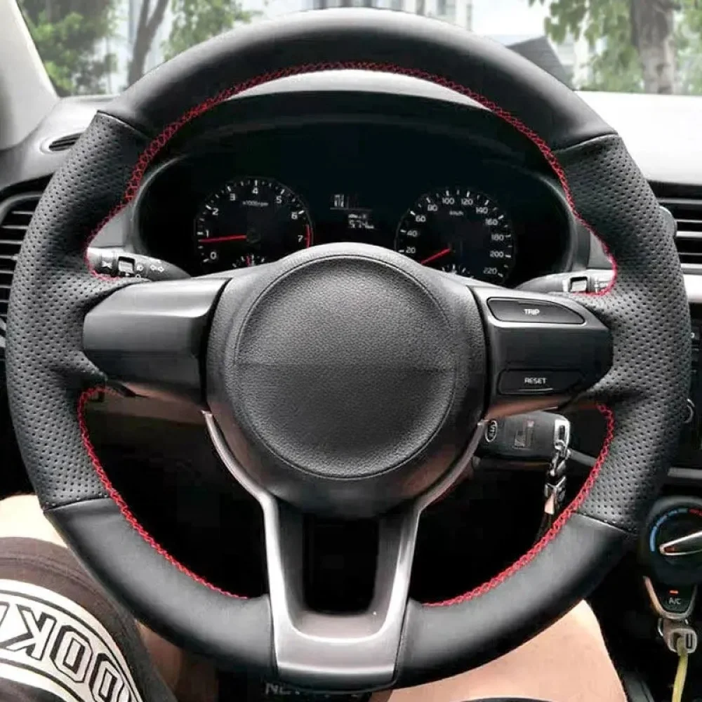 Customized DIY Car Steering Wheel Cover For Kia Rio 2017 2018 2019 Rio5 2019 K2 2016 Picanto Morning 2017 Car Accessories