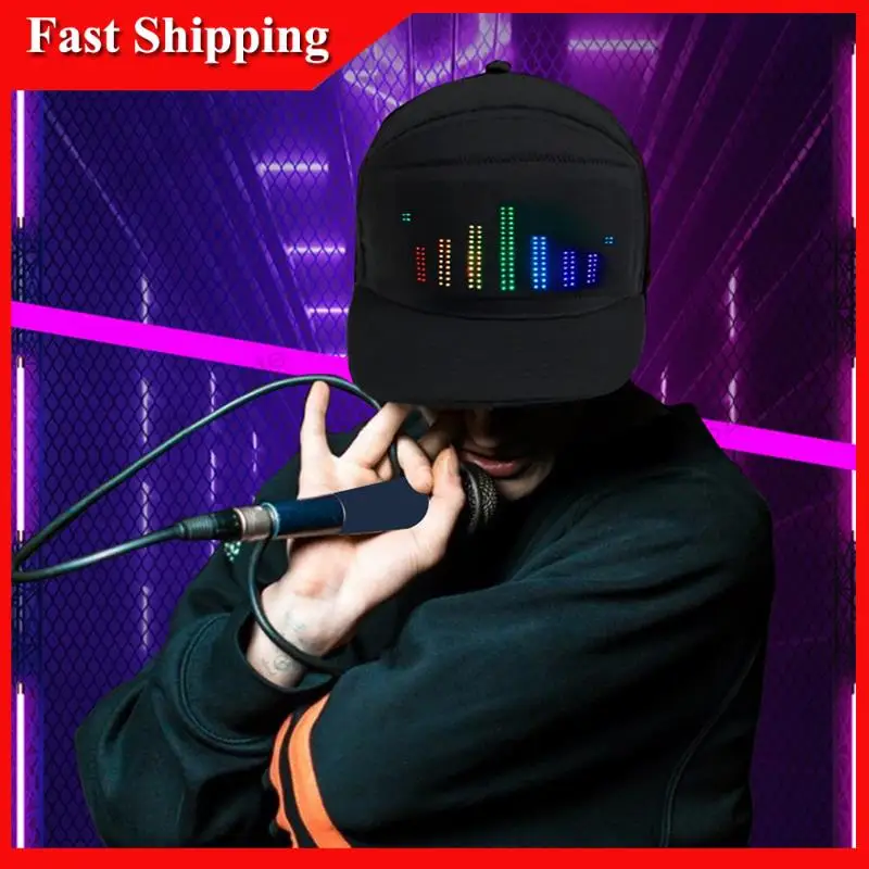 -ABUB Smart Pixel Matrix Baseball Hat LED Hat Light Display Screen Rechargeable DIY APP Control Hip Hop Street Party Decor