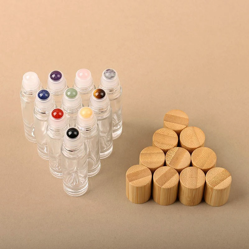 1PC Color Random Cartoon Bamboo Cat Cover Empty Refillable Perfume Dispenser Roller Ball Bottle On Liquids Oil Container