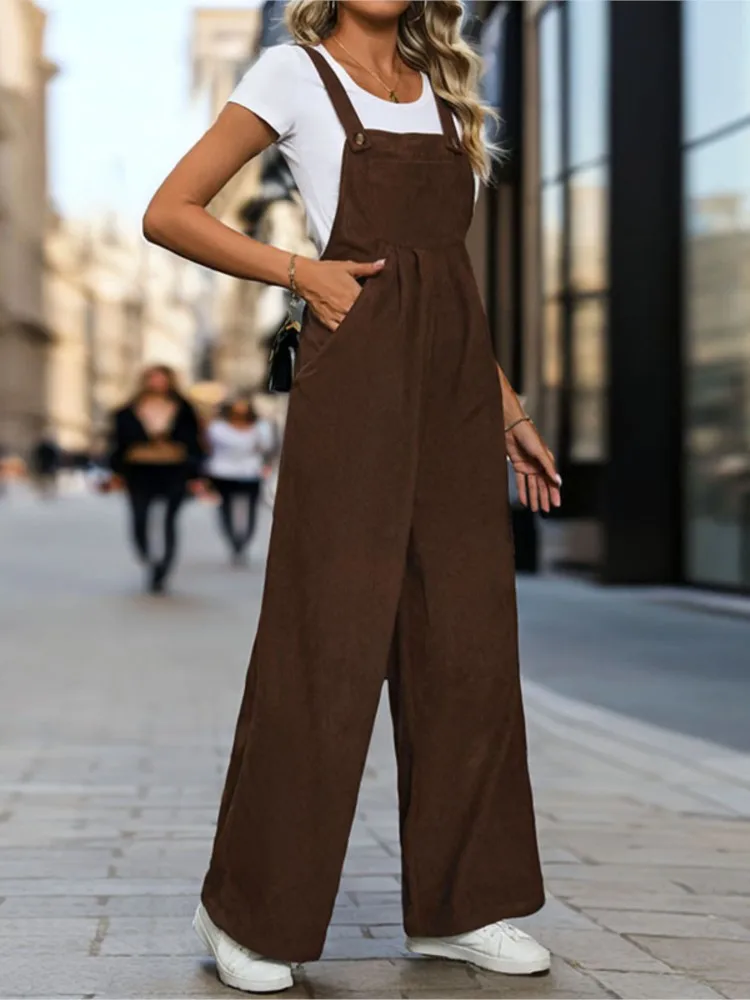 

Jumpsuits For Woman Loose Casual Overalls High-Waisted Wide-Leg Bodysuits Fashionable One-Piece Clothing Relaxed Comfortable