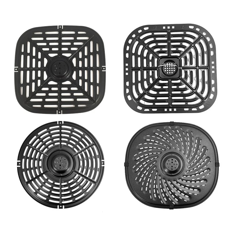 1PC Air Fryer Mats Grill Cooking Pan Rack Round Square Non-Stick Food Separator Cooking Divider Kitchen Air Fryer Accessories