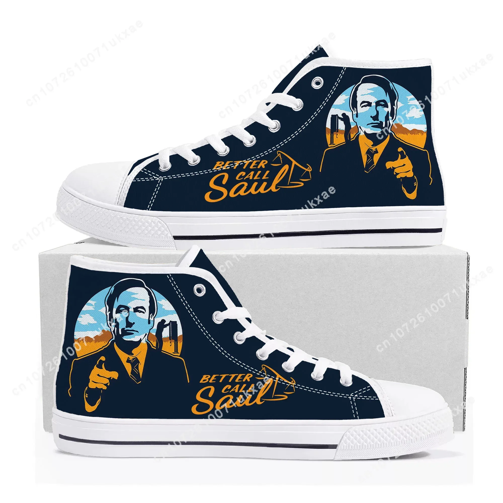 Better Call Saul High Top Sneakers Mens Womens Teenager Canvas High Quality Sneaker Casual Custom Made Shoes Customize DIY Shoe