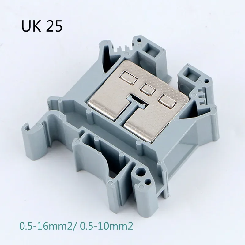 

10pcs Type UK-25 Din Mount Universal Wiring Conductor Connector 20-6 AWG Thin Modular Screw Terminal Blocks UK25N